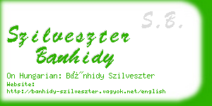 szilveszter banhidy business card